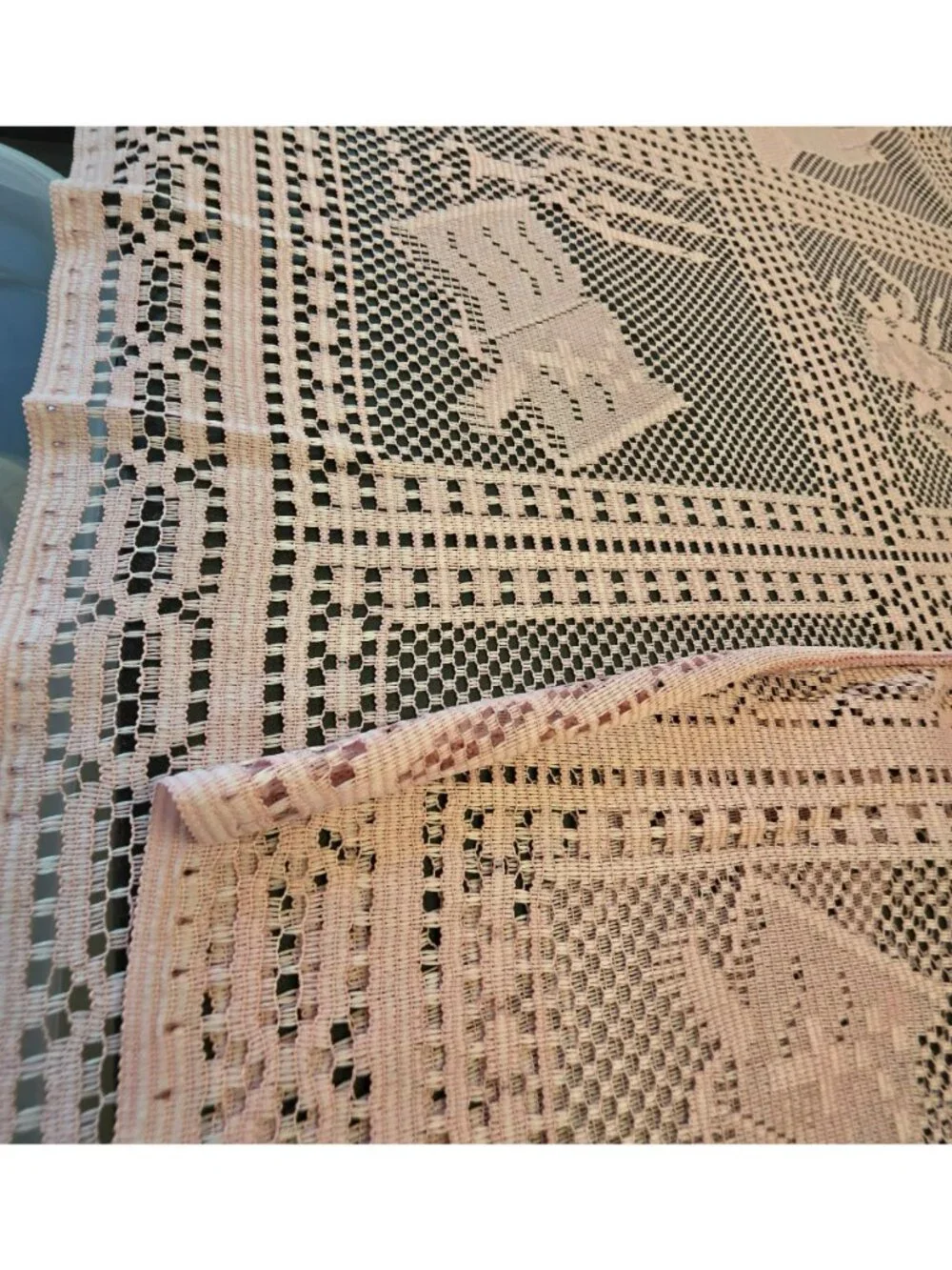 Pink Lace Religious Christian Tablecloth Praying Hands Cross Church 100
